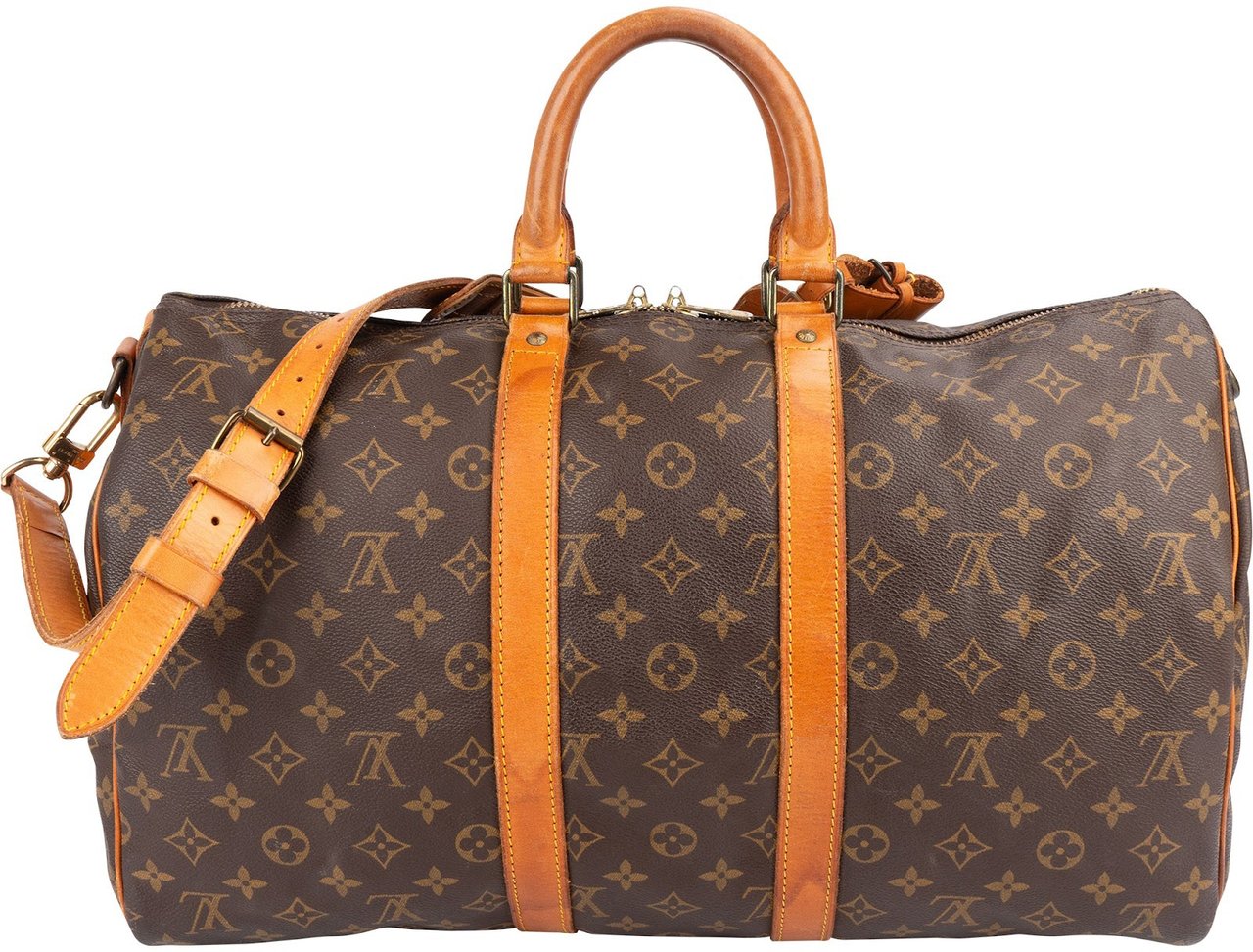 Louis Vuitton Louis Vuitton Monogram Canvas Keepall 45 Bandoulière Travel Bag Bruin