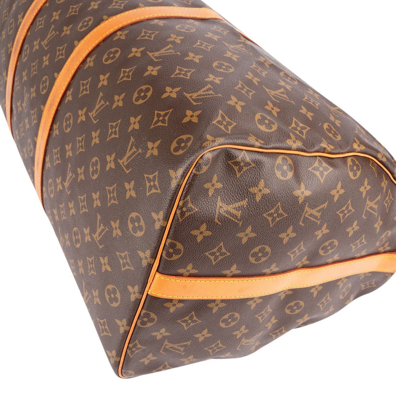 Louis Vuitton Monogram Canvas Keepall 60 Bandoulière Travel Bag Bruin