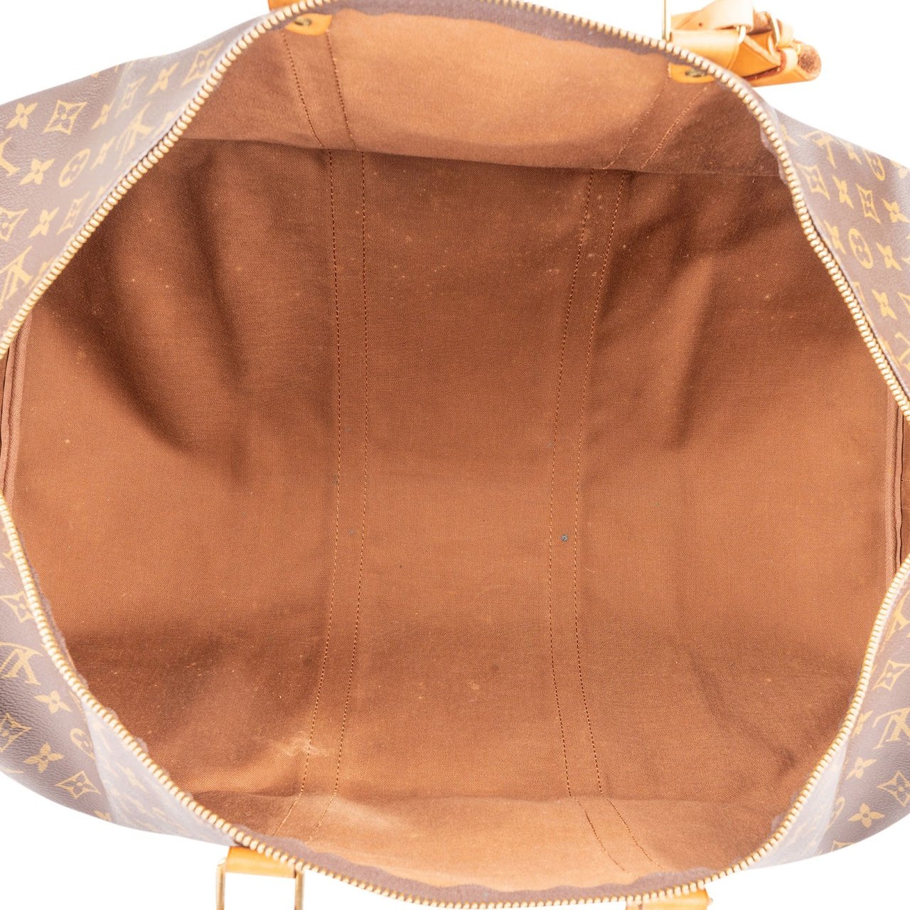 Louis Vuitton Monogram Canvas Keepall 60 Bandoulière Travel Bag Bruin