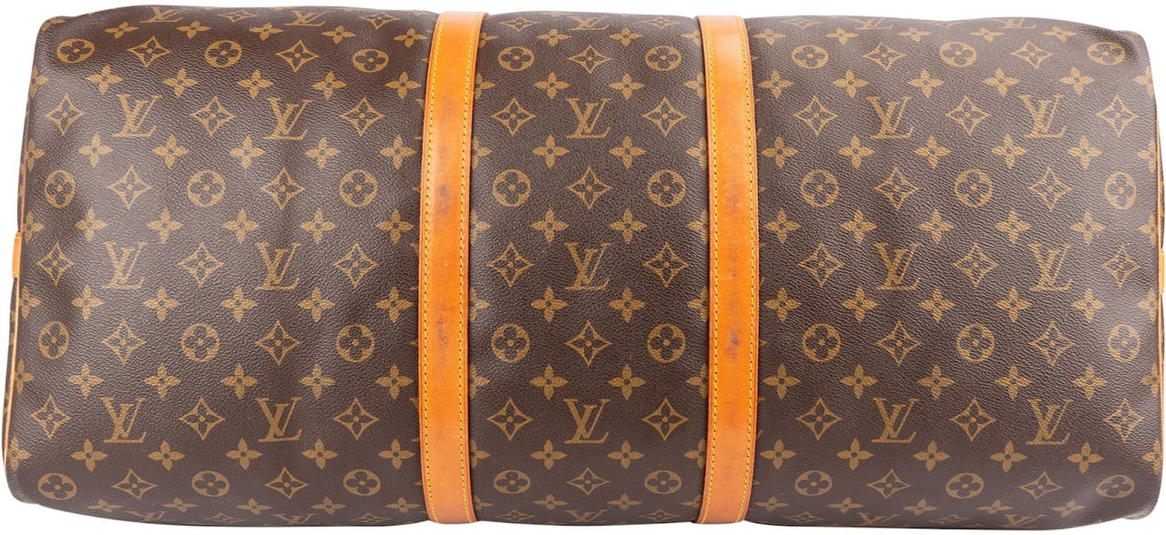Louis Vuitton Monogram Canvas Keepall 60 Bandoulière Travel Bag Bruin