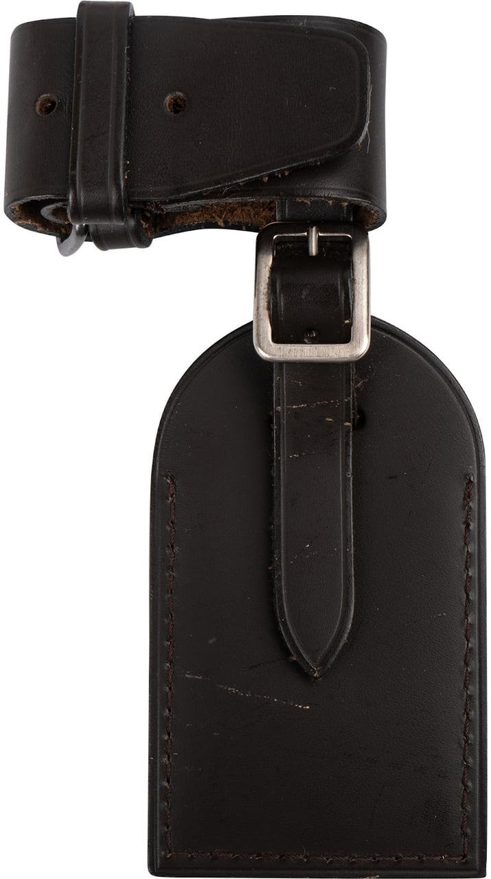 Louis Vuitton Noir Leather Luggage Tag Set (T.H) Bruin