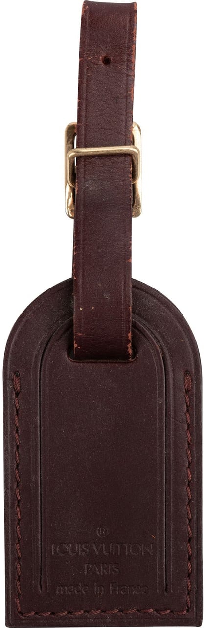 Louis Vuitton Louis Vuitton Dark Brown Leather Luggage Tag Bruin