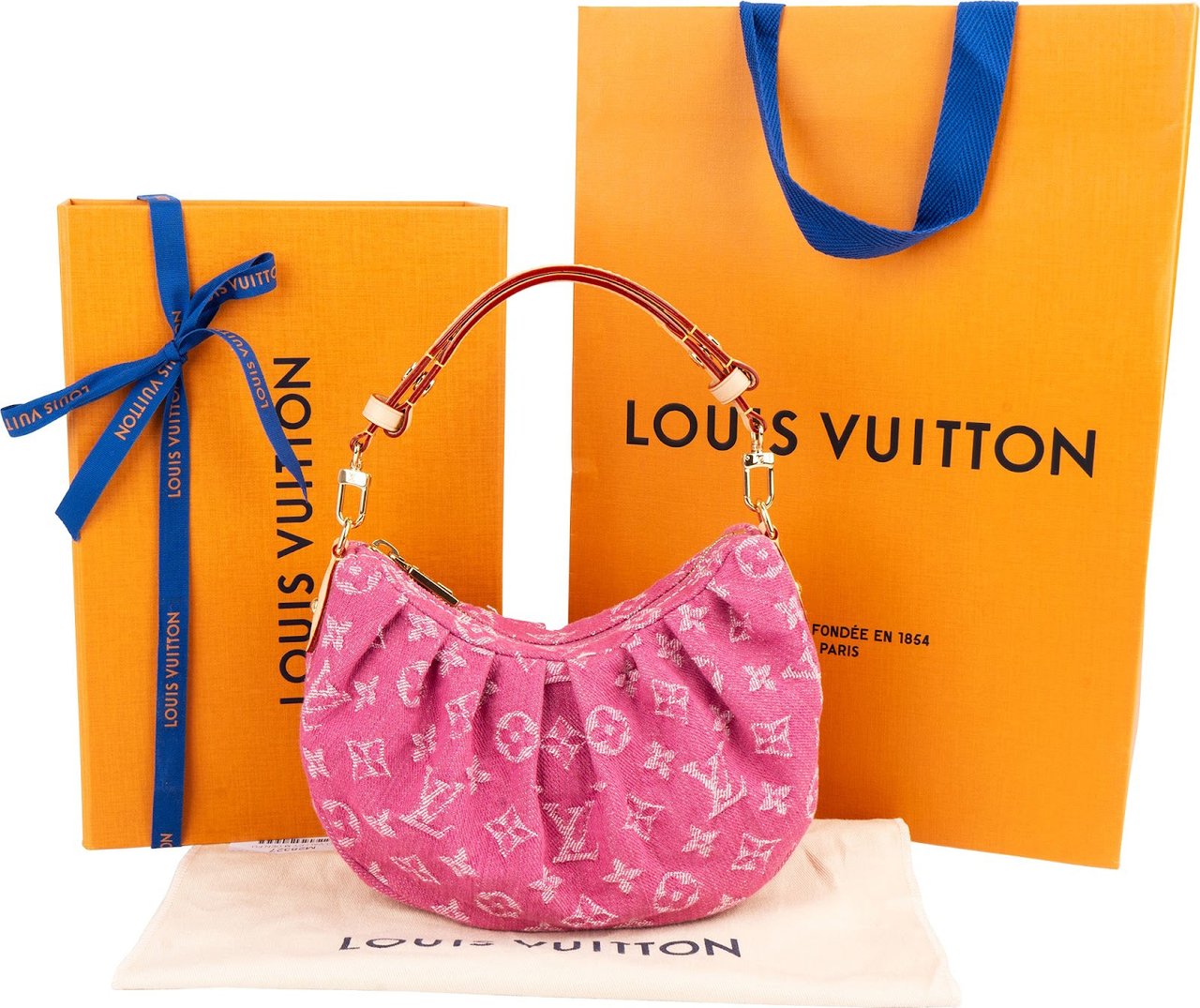 Louis Vuitton Louis Vuitton Monogram Denim Pochette Valley Shoulder Bag Roze