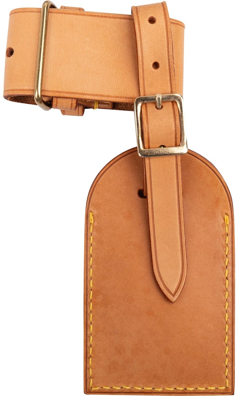 Louis Vuitton Vachetta Leather Luggage Tag Set Neutraal