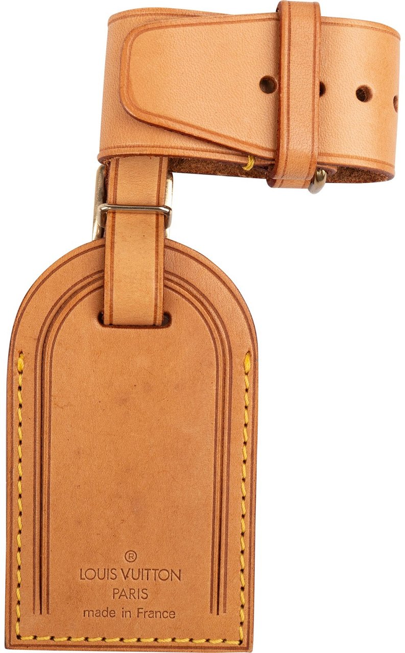 Louis Vuitton Vachetta Leather Luggage Tag Set Neutraal