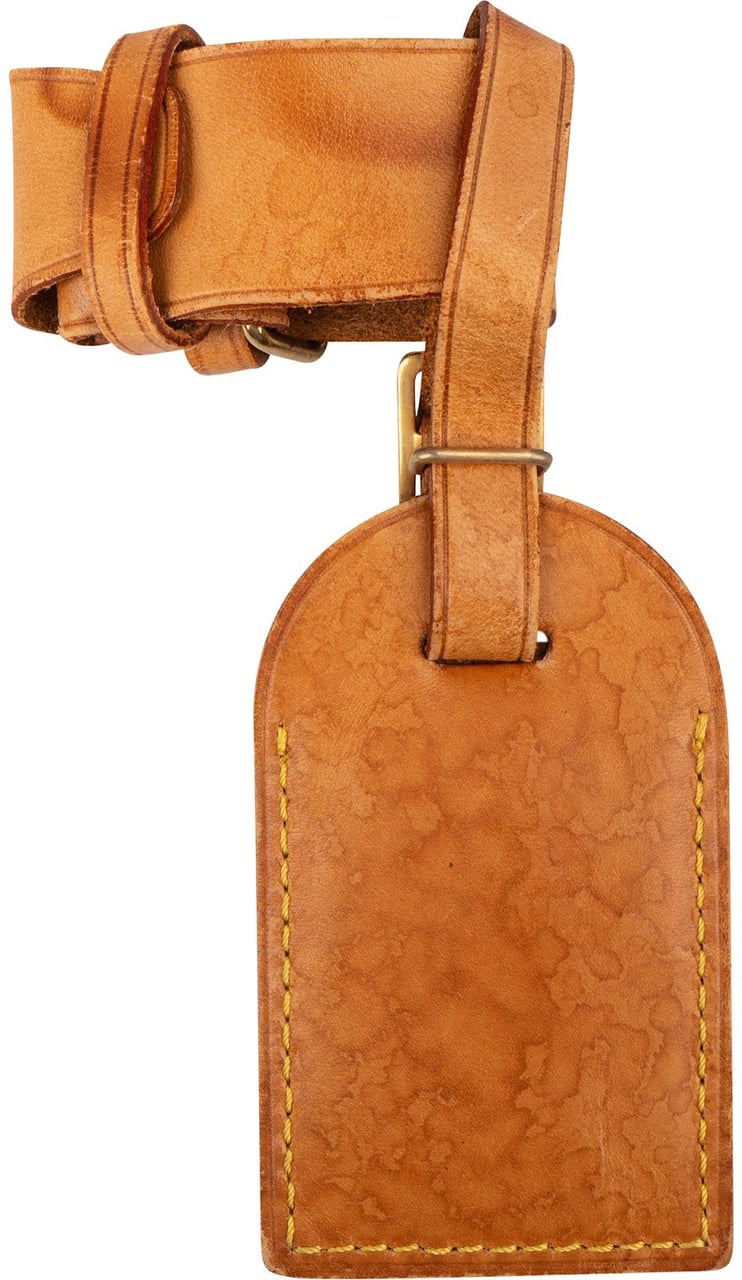 Louis Vuitton Vachetta Leather Luggage Tag Set Neutraal