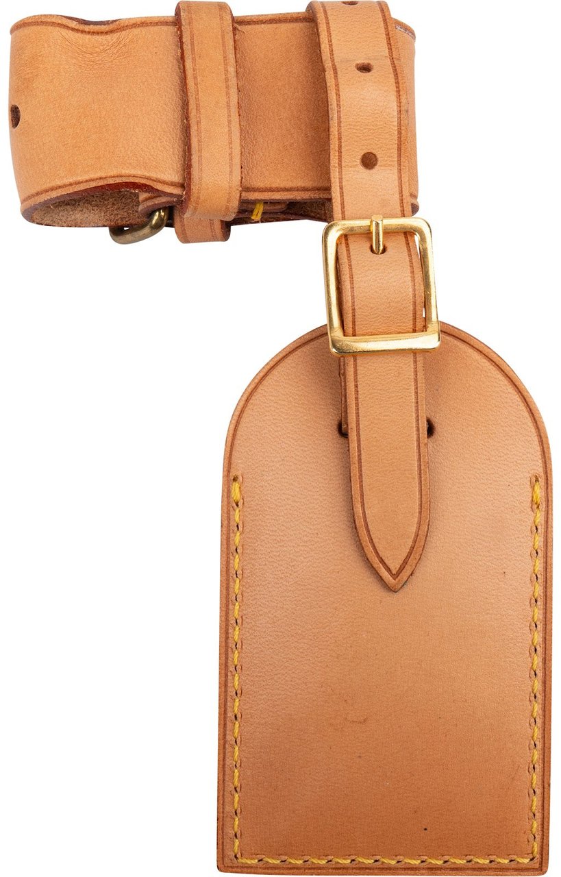 Louis Vuitton Vachetta Leather Luggage Tag Set Neutraal