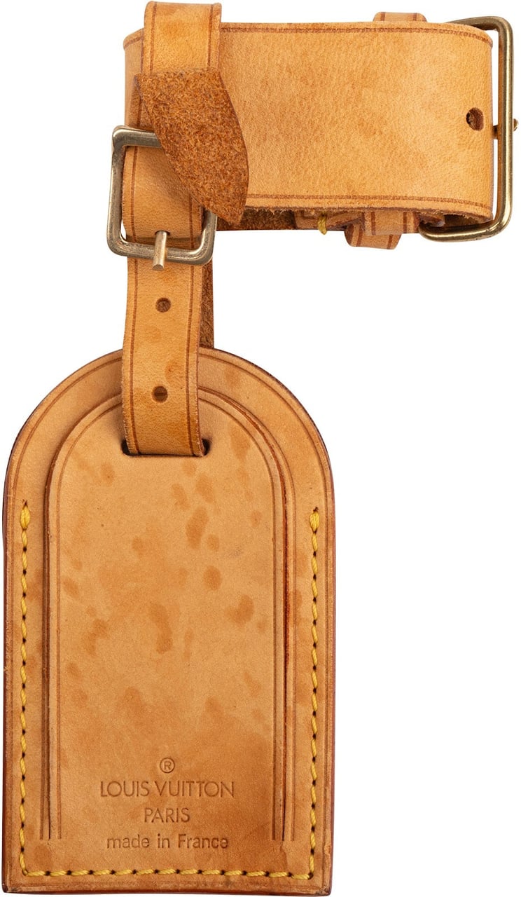 Louis Vuitton Vachetta Leather Luggage Tag Set Neutraal