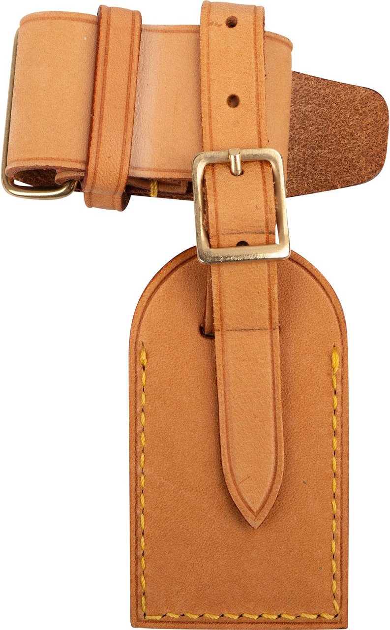 Louis Vuitton Vachetta Leather Luggage Tag Set Neutraal