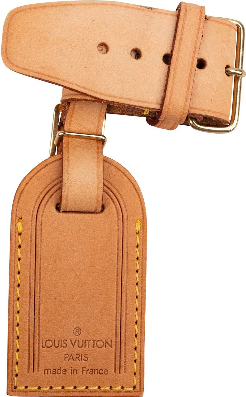 Louis Vuitton Vachetta Leather Luggage Tag Set Neutraal