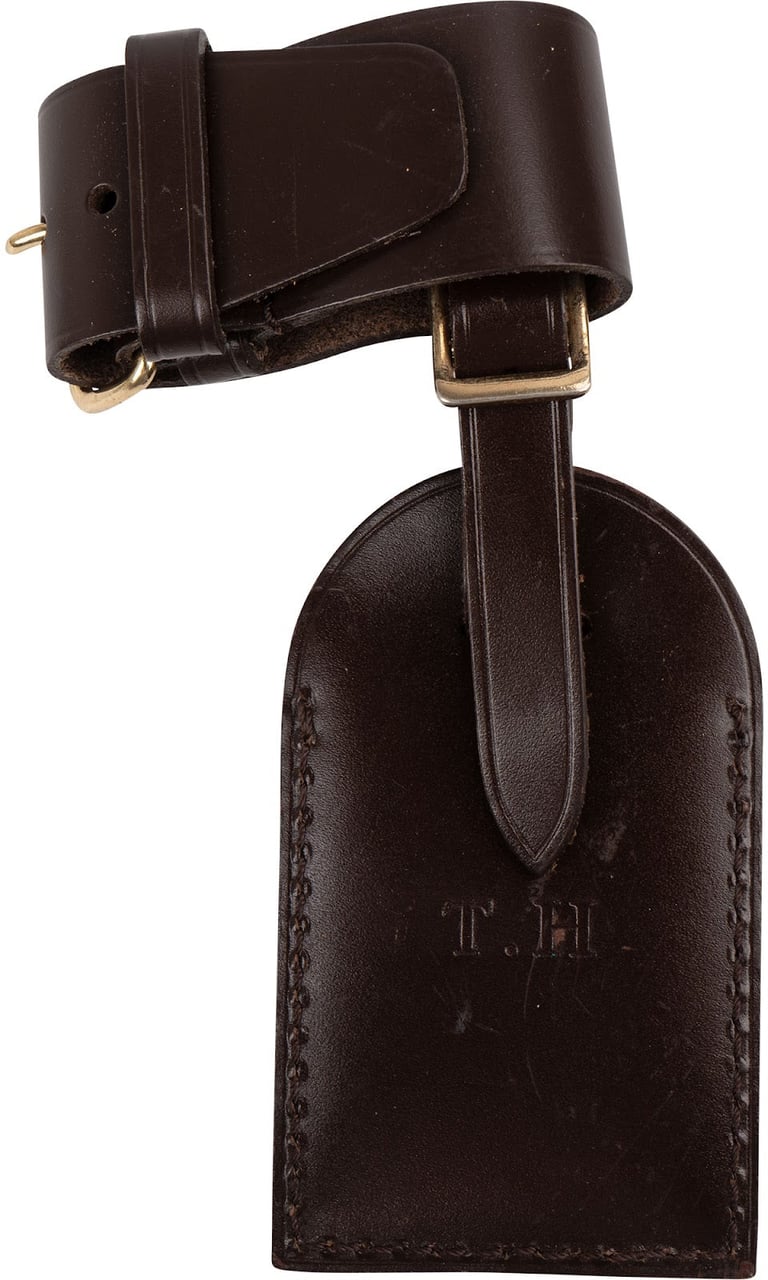 Louis Vuitton Dark Brown Leather Luggage Tag (T.H) Bruin
