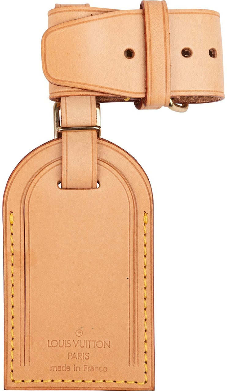 Louis Vuitton Vachetta Leather Luggage Tag Set Neutraal