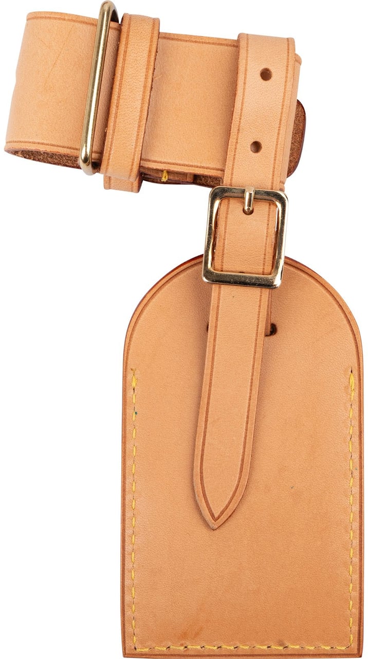Louis Vuitton Vachetta Leather Luggage Tag Set Neutraal