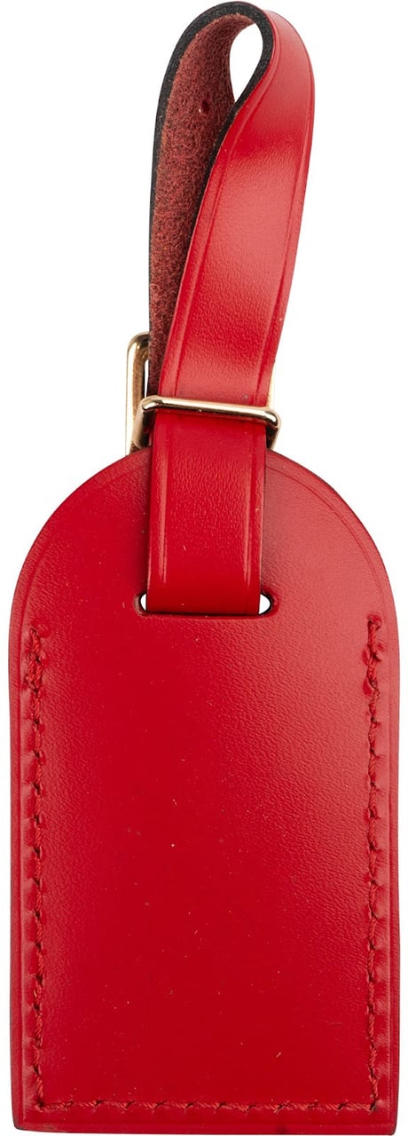 Louis Vuitton Red Leather Luggage Tag Rood