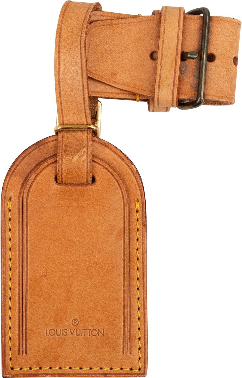 Louis Vuitton Vachetta Leather Luggage Tag Set Neutraal