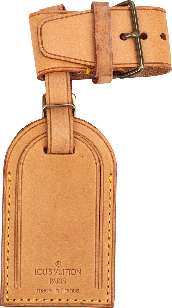 Louis Vuitton Vachetta Leather Luggage Tag Set Neutraal