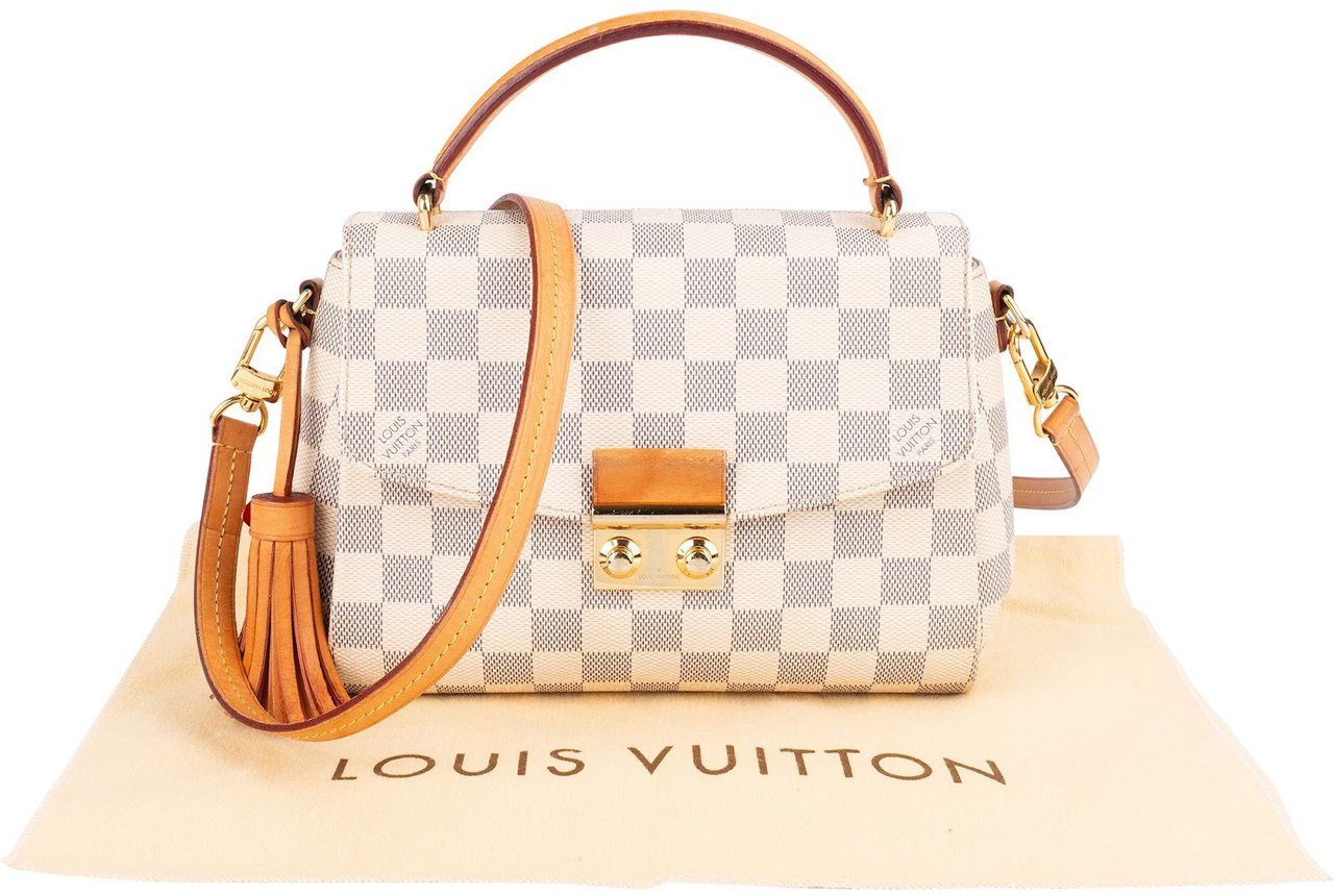 Louis Vuitton Louis Vuitton Monogram Damier Azur Croisette Handbag Wit