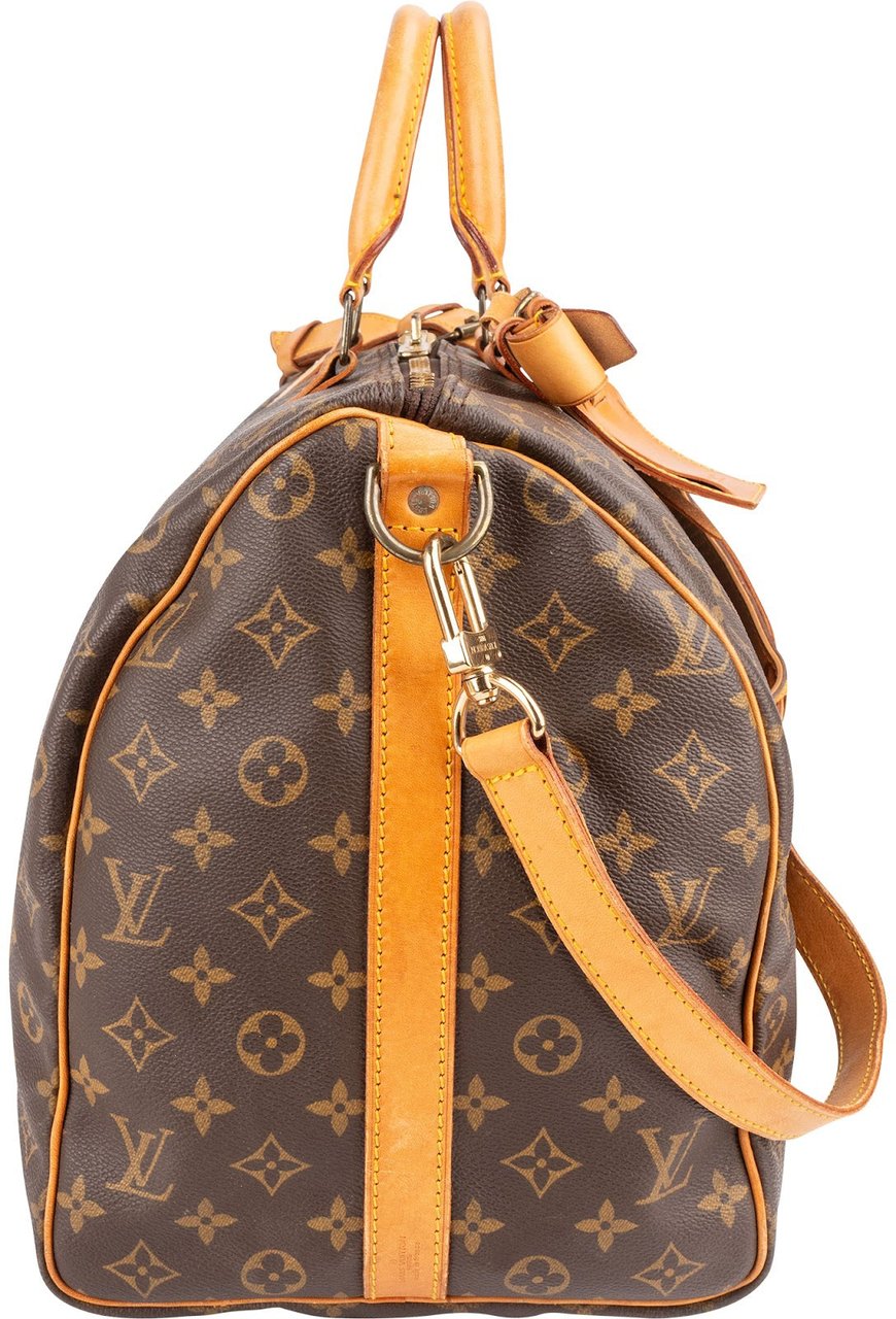 Louis Vuitton Monogram Canvas Keepall 50 Bandoulière Travel Bag Bruin