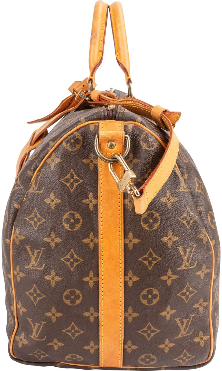 Louis Vuitton Monogram Canvas Keepall 50 Bandoulière Travel Bag Bruin