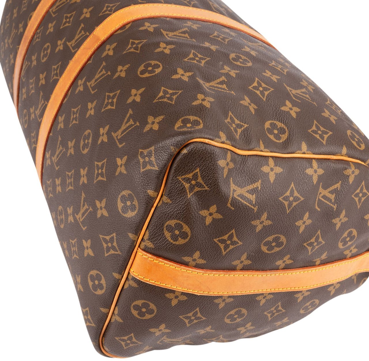 Louis Vuitton Monogram Canvas Keepall 50 Bandoulière Travel Bag Bruin