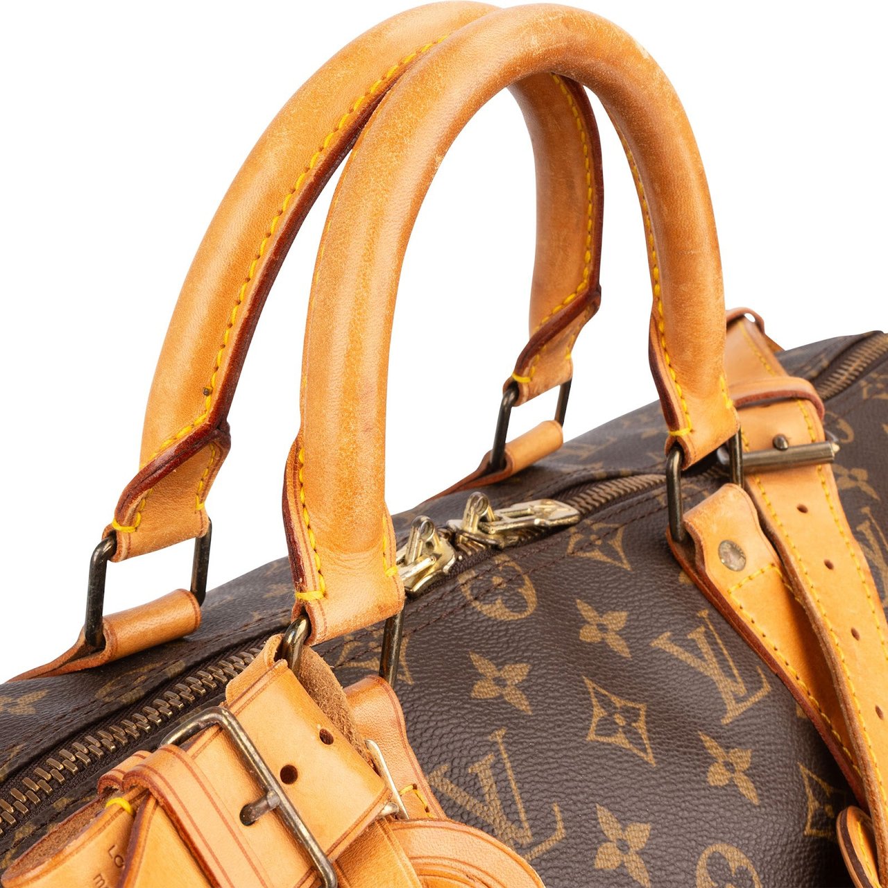 Louis Vuitton Monogram Canvas Keepall 50 Bandoulière Travel Bag Bruin