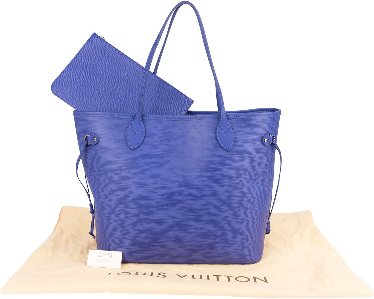 Louis Vuitton Louis Vuitton Figue Epi Leather Neverfull MM Shoulder Bag Blauw