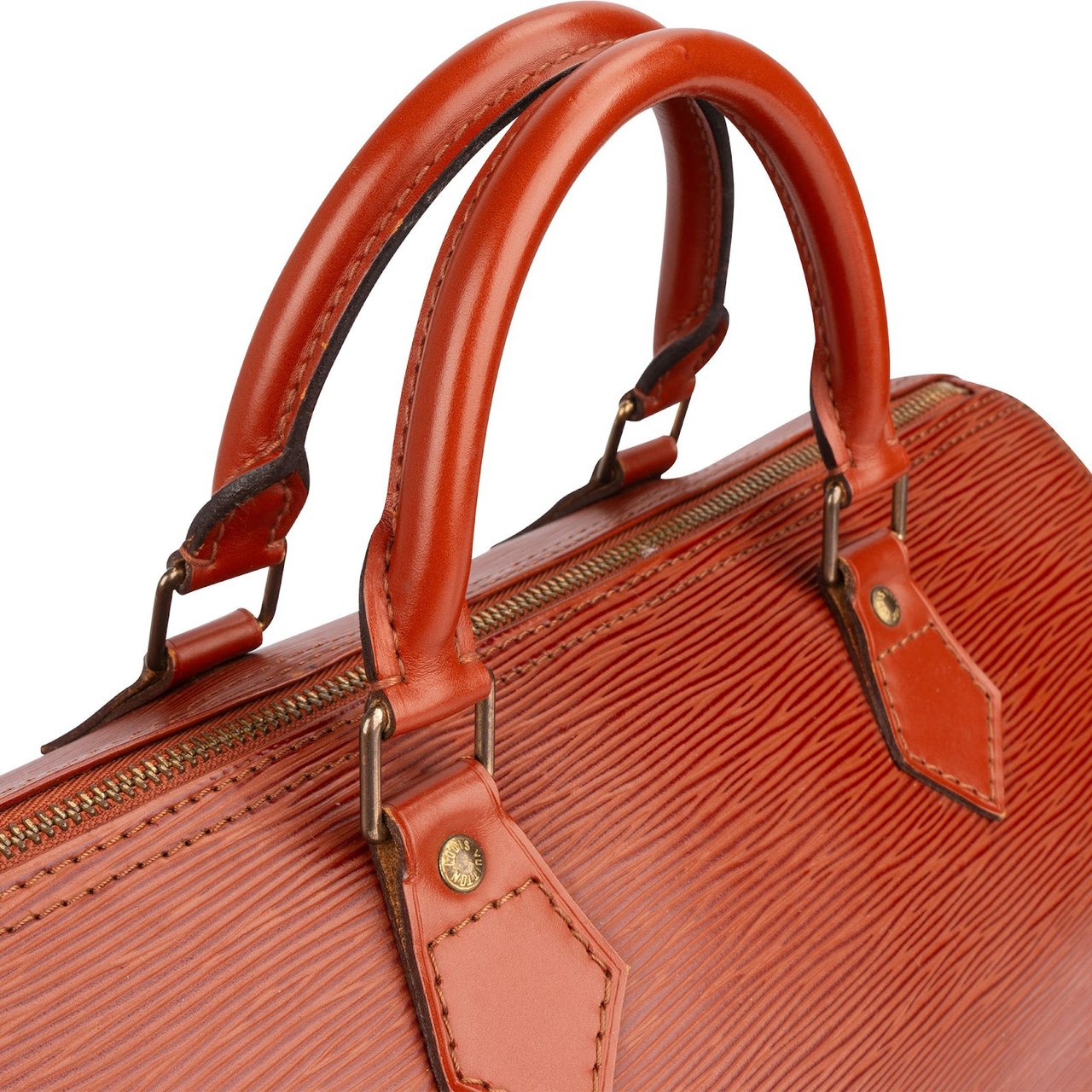 Louis Vuitton Cognac Epi Leather Speedy 30 Handbag Oranje