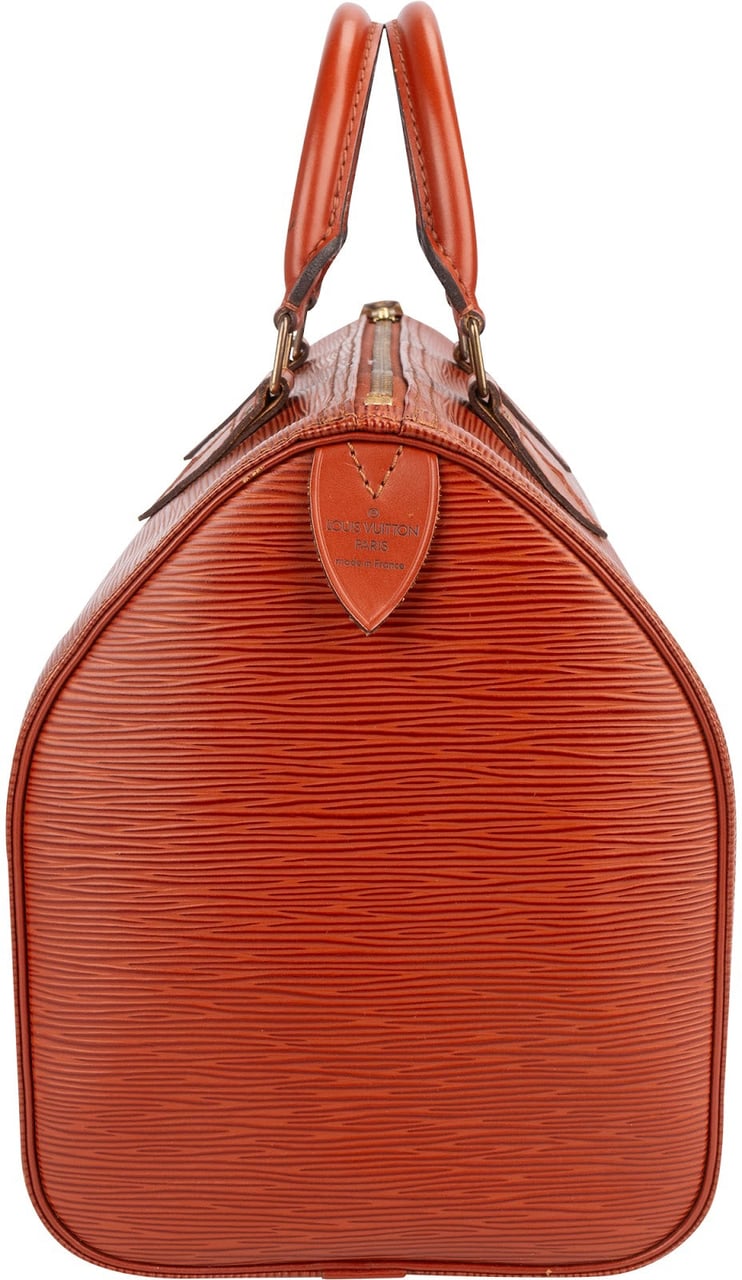 Louis Vuitton Cognac Epi Leather Speedy 30 Handbag Oranje