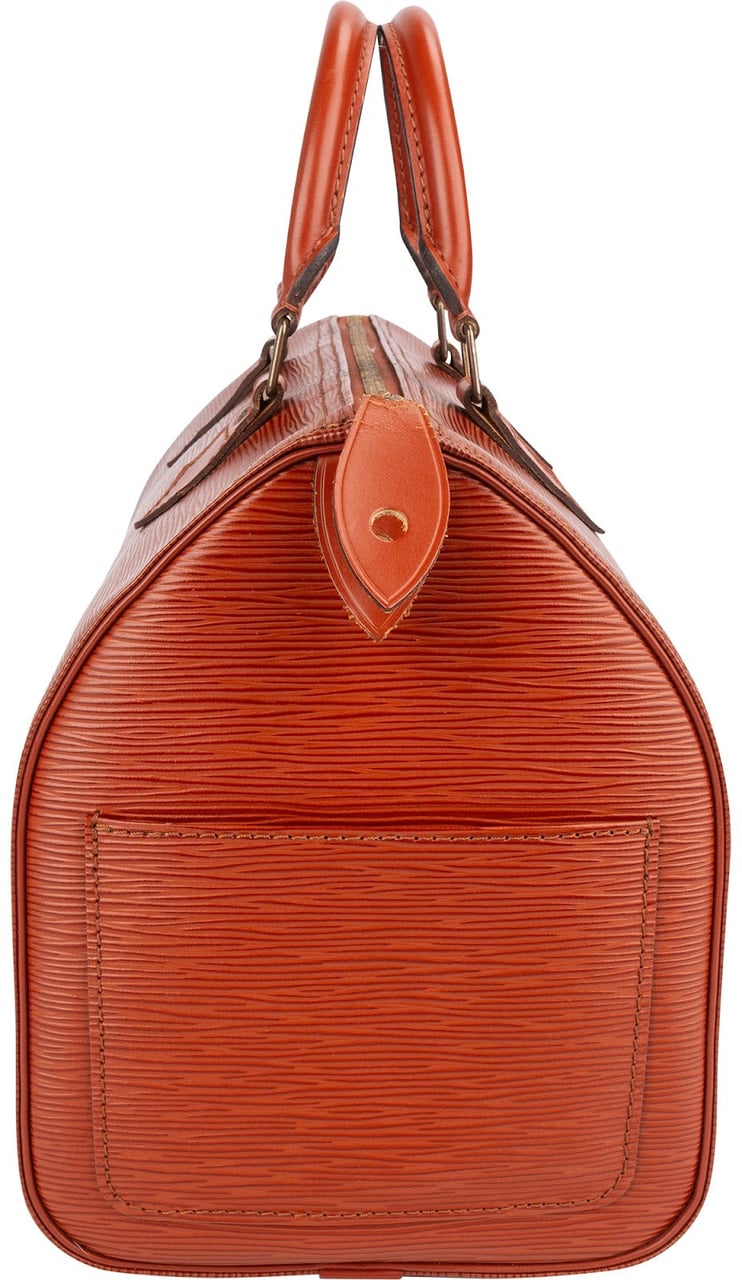 Louis Vuitton Cognac Epi Leather Speedy 30 Handbag Oranje
