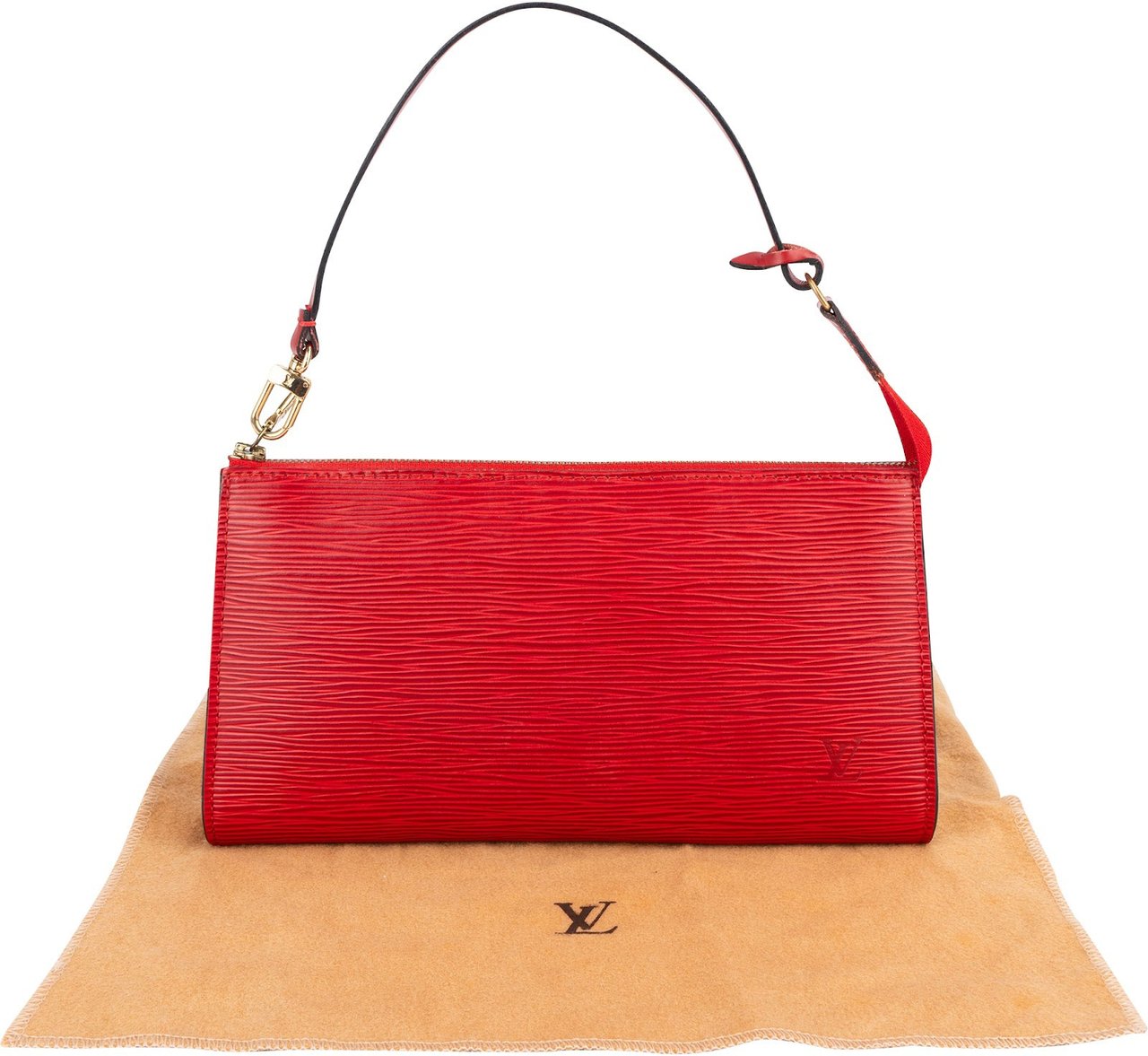 Louis Vuitton Red Epi Leather Pochette Accessoires Handbag Rood