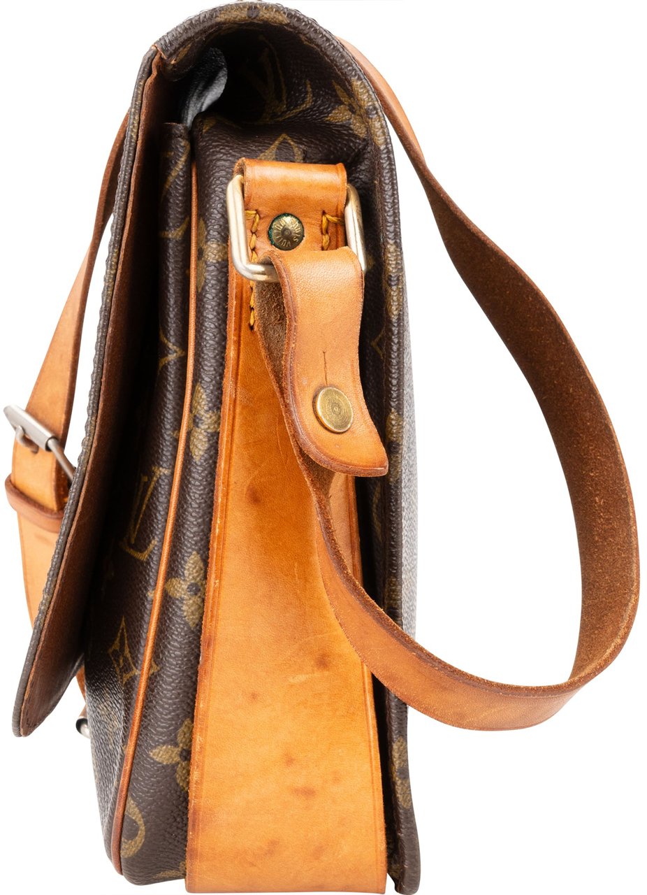 Louis Vuitton Louis Vuitton Canvas Monogram Cartouchiere GM Crossbody Bag Bruin