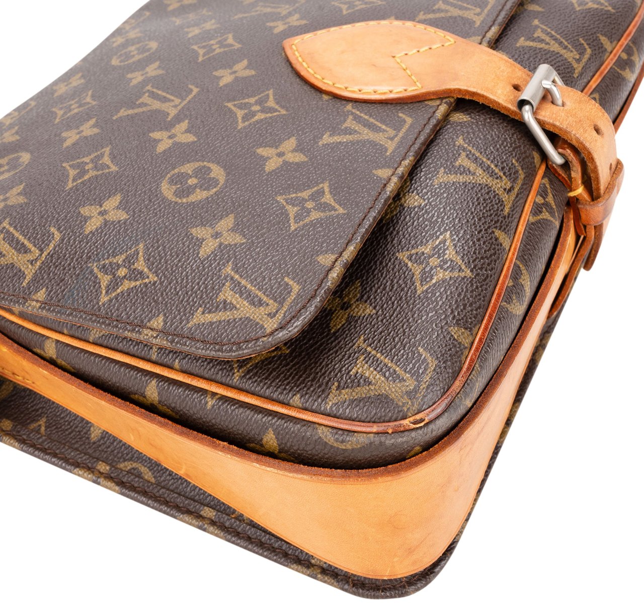 Louis Vuitton Louis Vuitton Canvas Monogram Cartouchiere GM Crossbody Bag Bruin