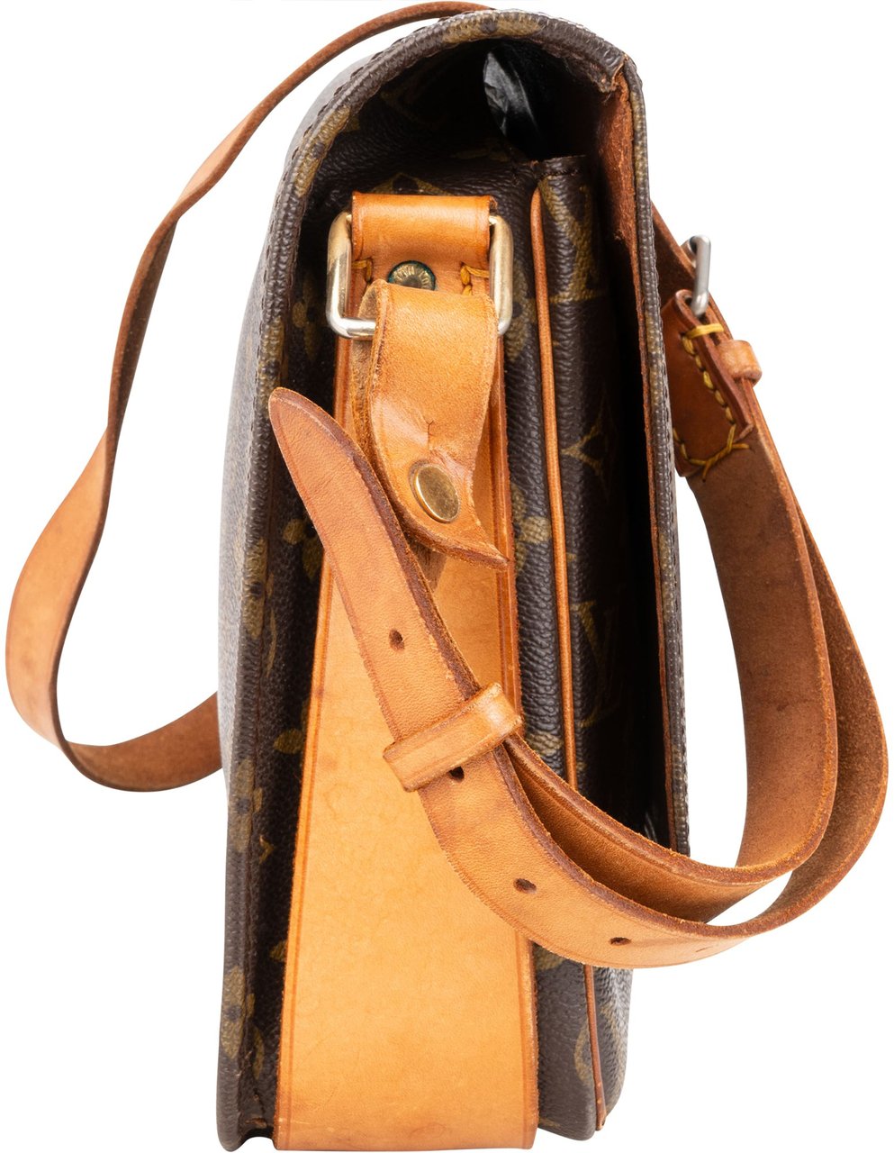 Louis Vuitton Louis Vuitton Canvas Monogram Cartouchiere GM Crossbody Bag Bruin