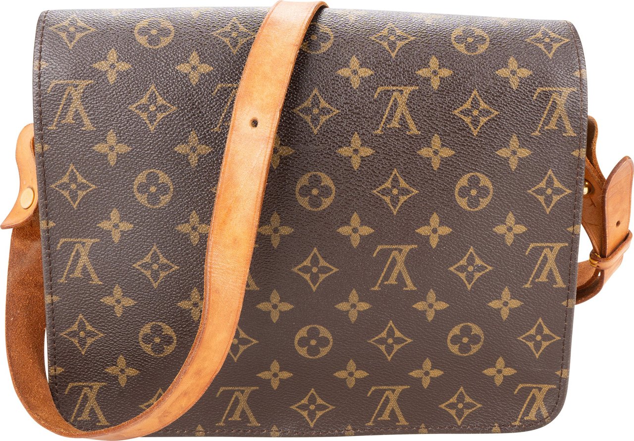 Louis Vuitton Louis Vuitton Canvas Monogram Cartouchiere GM Crossbody Bag Bruin