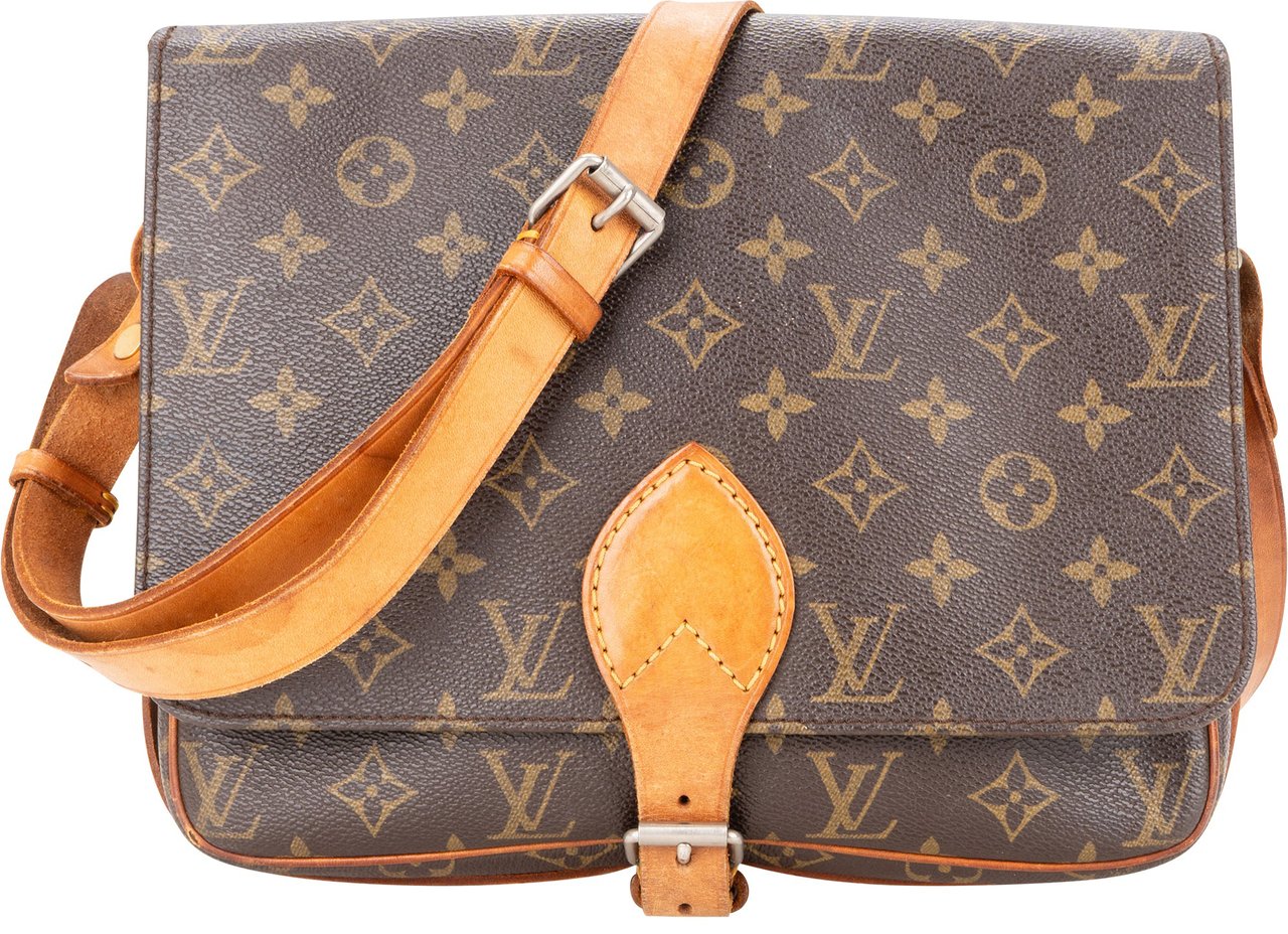 Louis Vuitton Louis Vuitton Canvas Monogram Cartouchiere GM Crossbody Bag Bruin