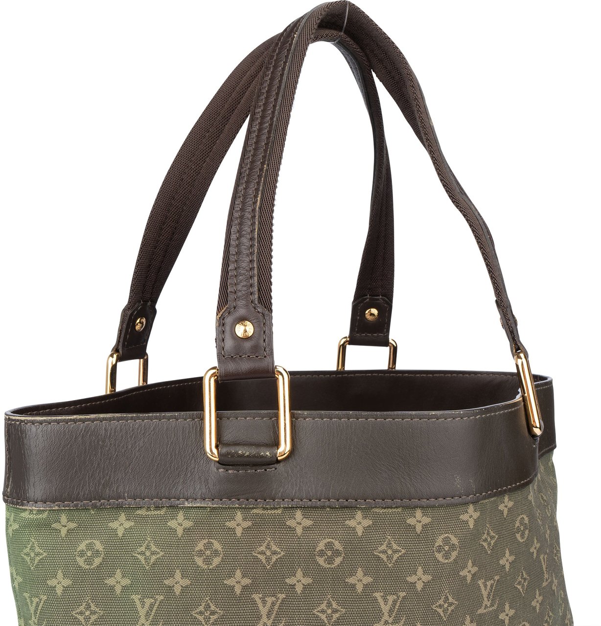 Louis Vuitton Louis Vuitton Mini Lin Monogram Lucille Handbag Groen