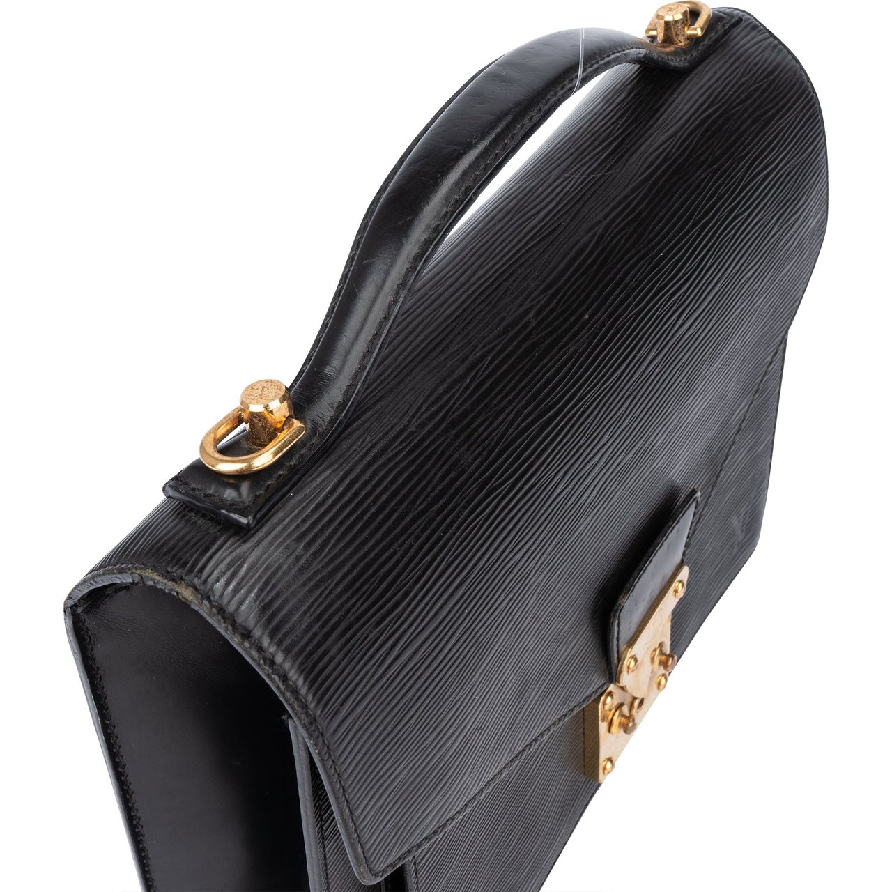 Louis Vuitton Louis Vuitton Noir Epi Leather Monceau Handbag Divers