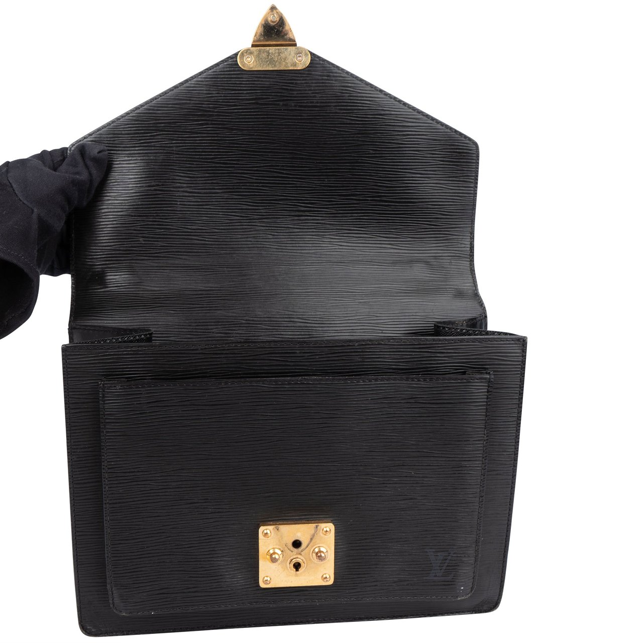 Louis Vuitton Louis Vuitton Noir Epi Leather Monceau Handbag Divers