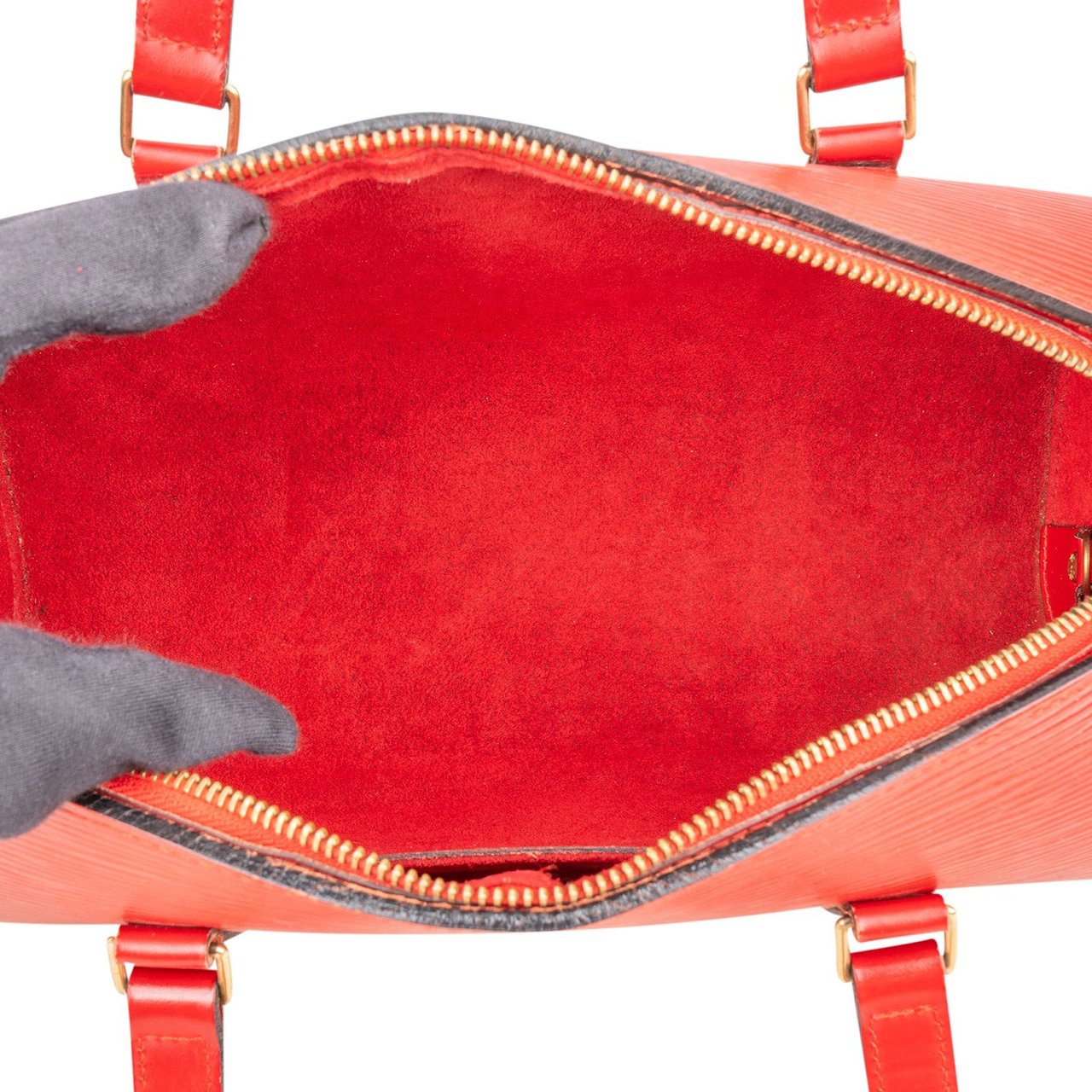 Louis Vuitton Red Epi Leather Epi Leather Soufflot Set Handbag Rood
