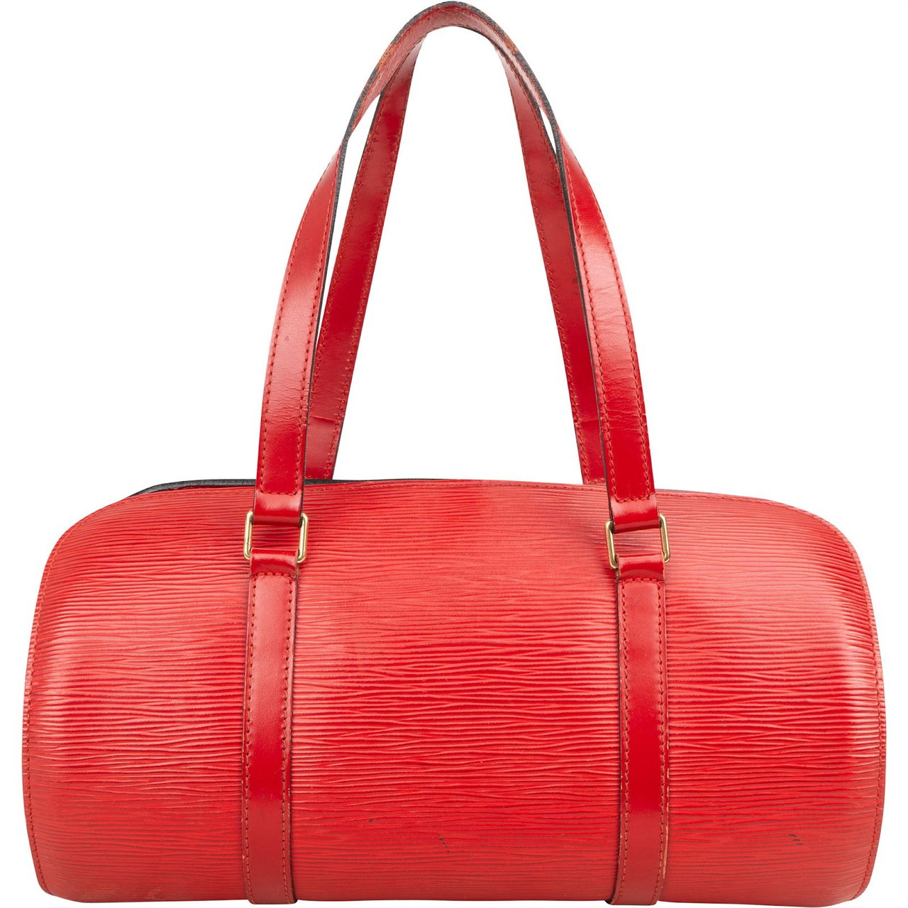 Louis Vuitton Red Epi Leather Epi Leather Soufflot Set Handbag Rood