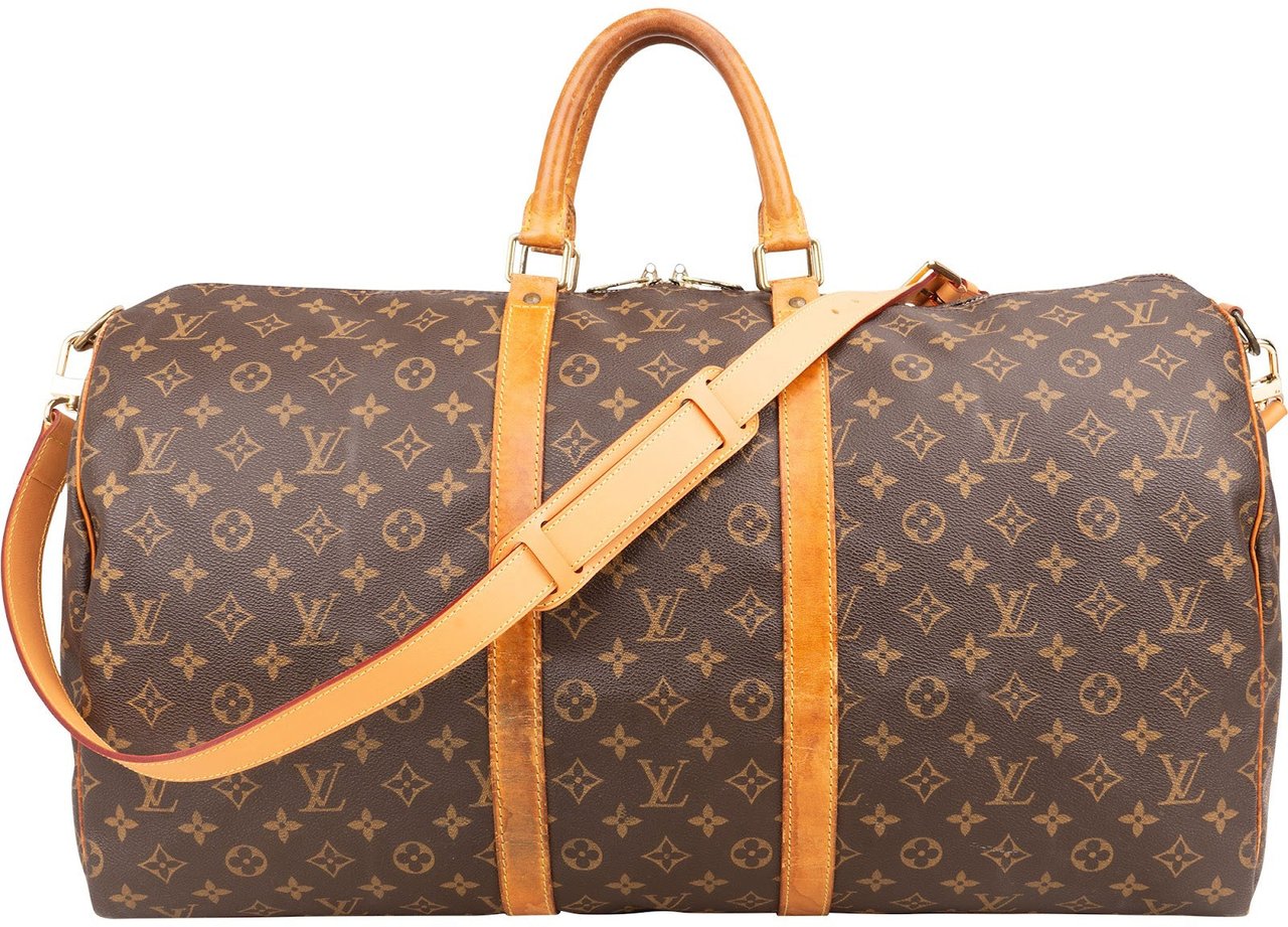 Louis Vuitton Louis Vuitton Monogram Canvas Keepall 55 Bandoulière Travel Bag Bruin
