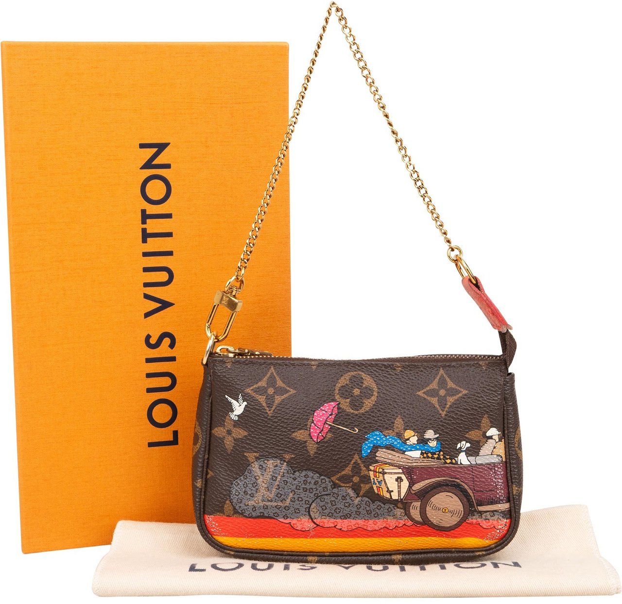 Louis Vuitton Limited Monogram Illustre Evasion Mini Pochette Accessoires Handbag Bruin