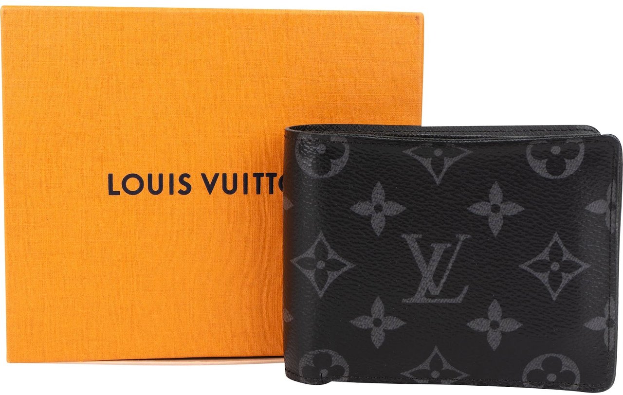 Louis Vuitton Canvas Monogram Eclipse Multiple Wallet Zwart