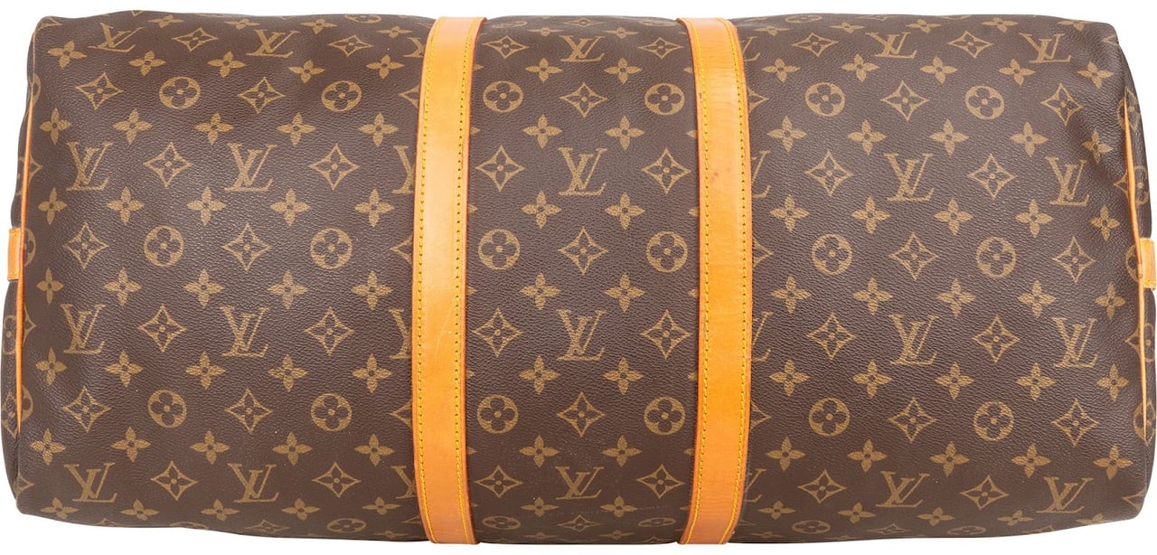Louis Vuitton Monogram Canvas Keepall 55 Bandoulière Travel Bag Bruin