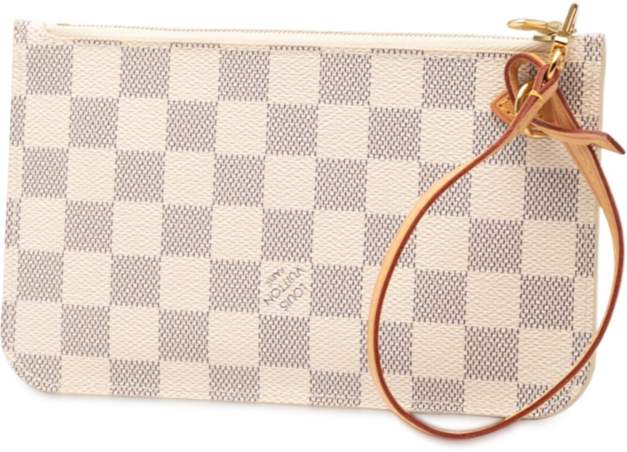 Louis Vuitton Damier Azur Neverfull Pouch PM Wit