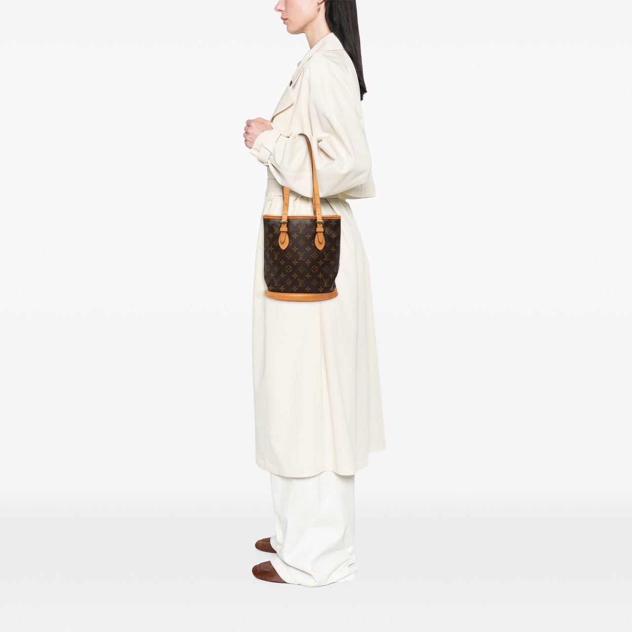 Louis Vuitton Monogram Petit Bucket Bruin