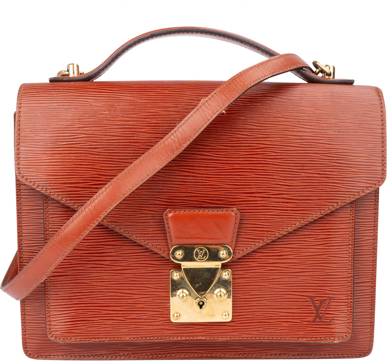 Louis Vuitton Louis Vuitton Cognac Epi Leather Monceau Handbag Divers