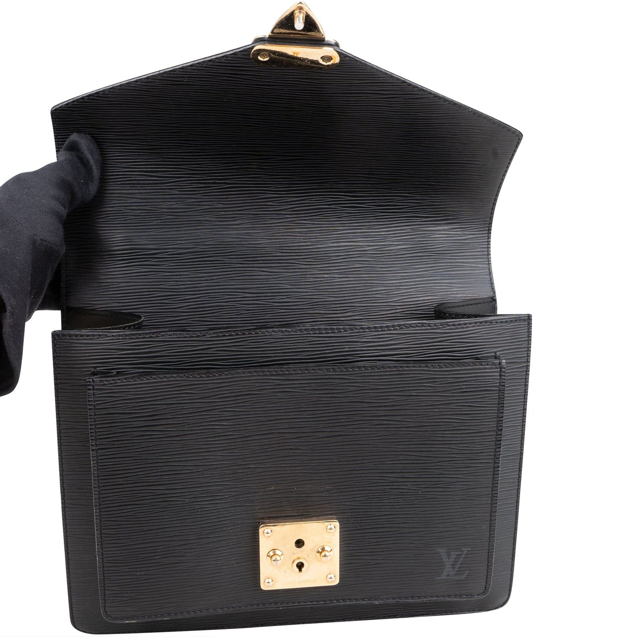 Louis Vuitton Louis Vuitton Noir Epi Leather Monceau Handbag Divers