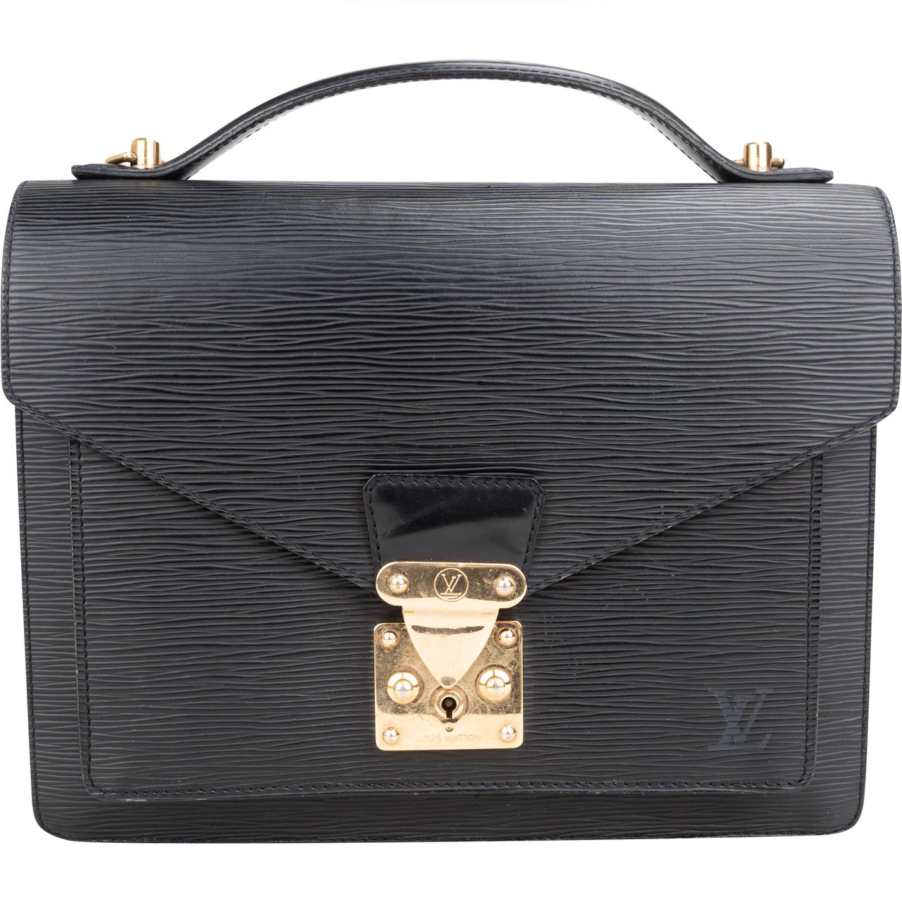 Louis Vuitton Louis Vuitton Noir Epi Leather Monceau Handbag Divers