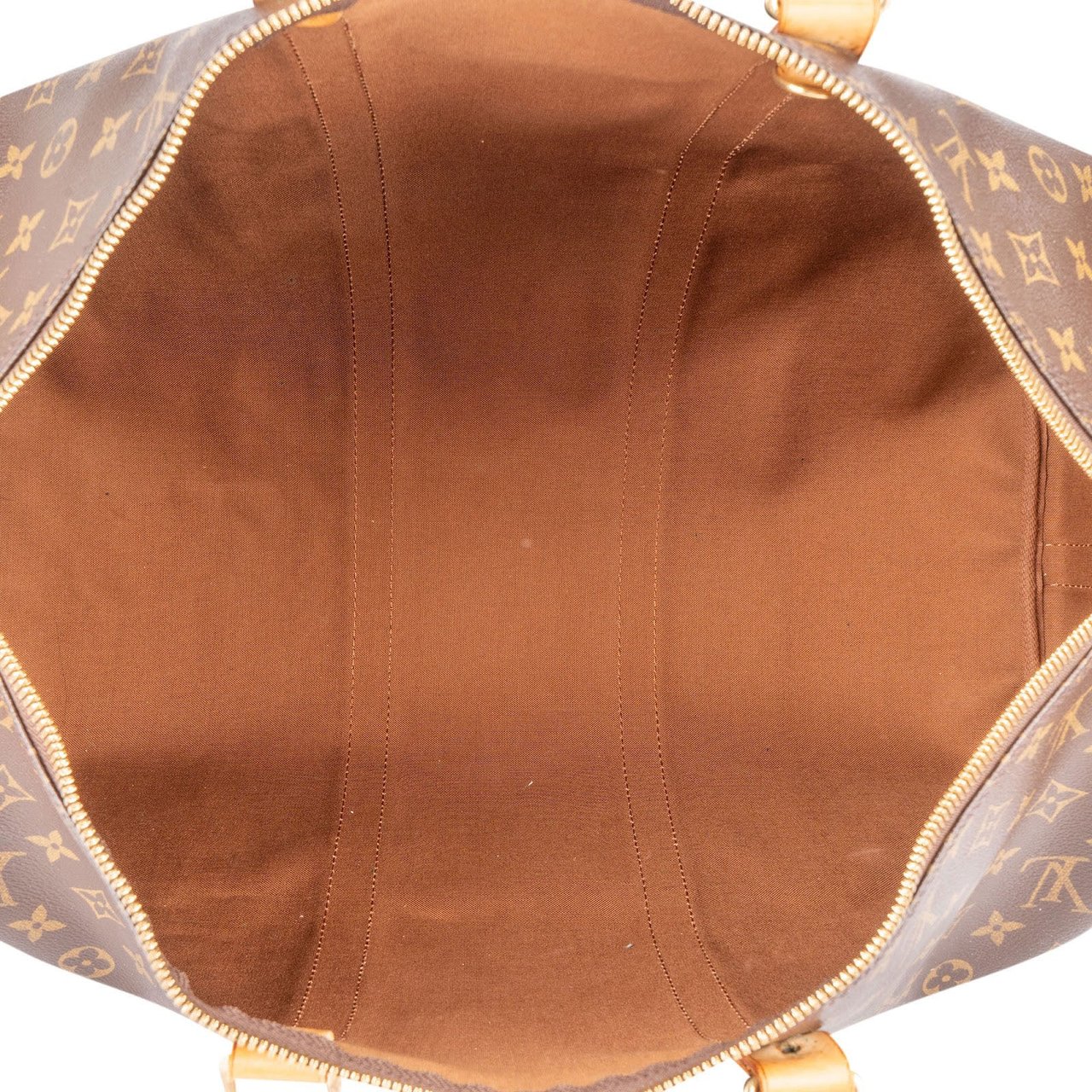 Louis Vuitton Monogram Canvas Keepall 50 Bandoulière Travel Bag Bruin